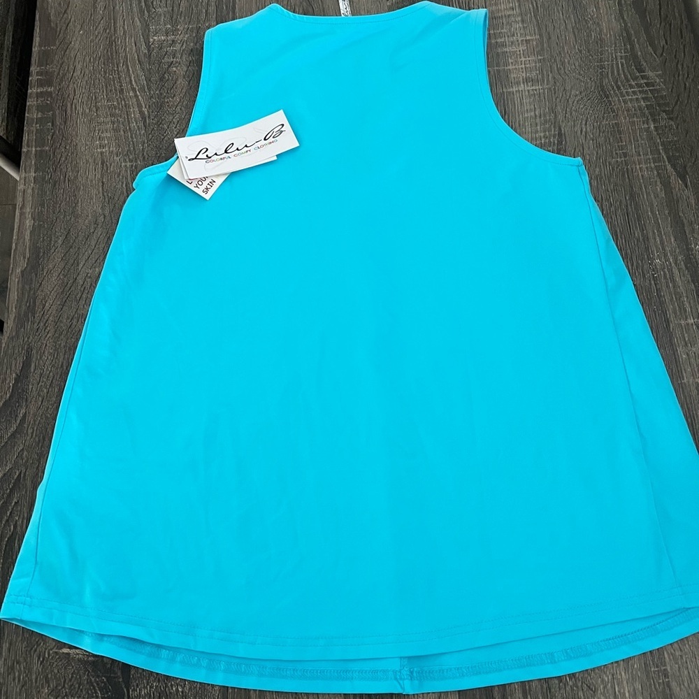 Lulu-B Cooling Tank Top UPF 50 Plus Bright Aqua Blue NWT Size Small new w/ tags​ - Picture 2 of 11